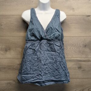 Baileys Point Babydoll Blue Tank Top Women's Size Large